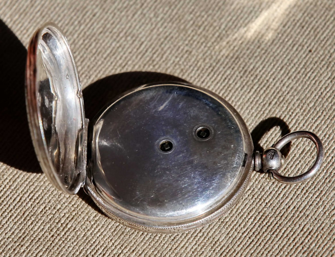 Английские серебряные карманные часы 1886