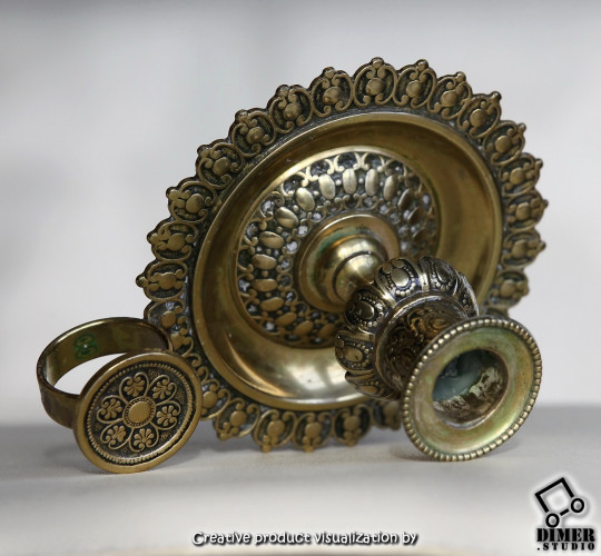 Старинный антикварный подсвечник для спальни, бронзовый подсвечник-переноска из Франции. Ценный подарок или необычный сувенир, подарок женщине покупайте с доставкой ДариАнтик
